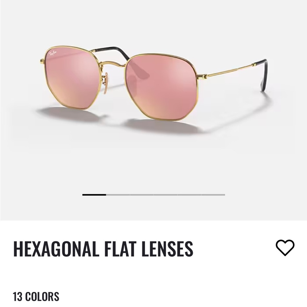Ray-Ban Gold and Pink Hexagonal Sunglasses - Picture 5 of 7